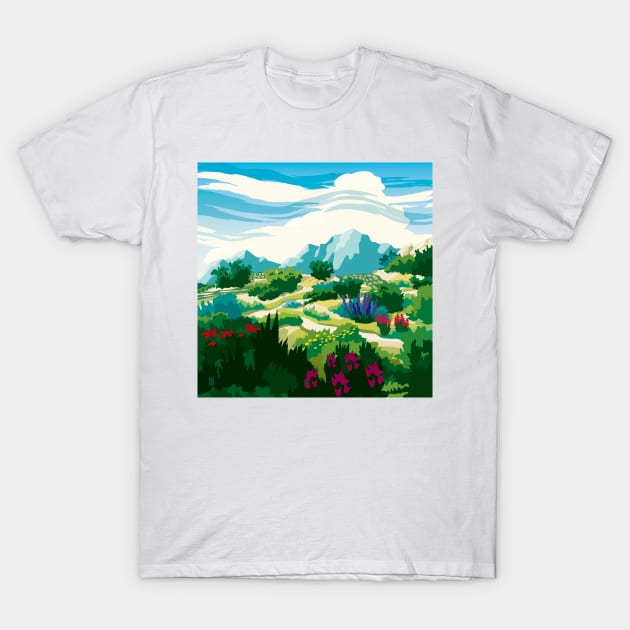 Colorful Mountain Landscape T-Shirt by Sue Cervenka